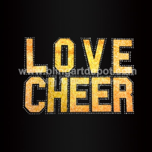 Love Cheer Rhinestone Heat Transfer